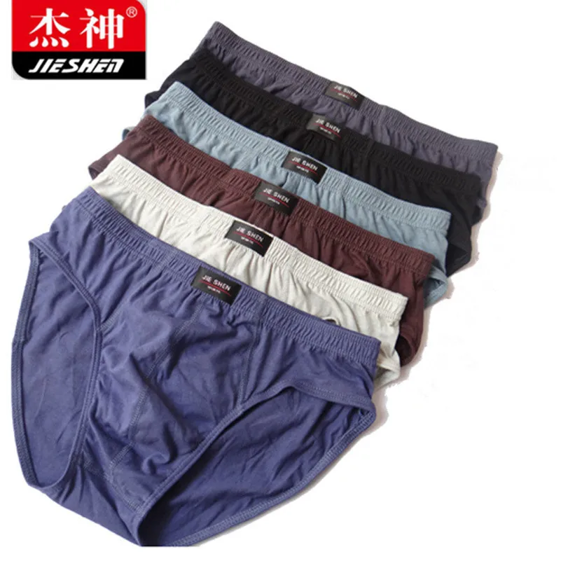 5/PCSJIESHEN New Arrival Solid Color Cotton Briefs Sale 5pcs/lot Men Briefs Men Bikini Underwear Pant For Sexy Men