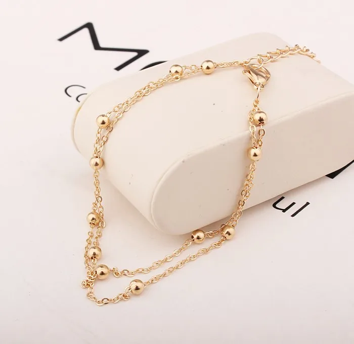 2020 New Fashion Footwear Jewelry Punk Style Gold Two-color Chain Ankle Bracelet Cheap Marketing Bracelet Foot Chain