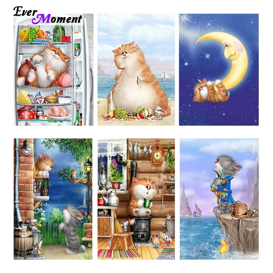 Picture of diamond mosaic handmade cat cross stitch diamond sets unfinished decorative full diamond embroidery ASF548