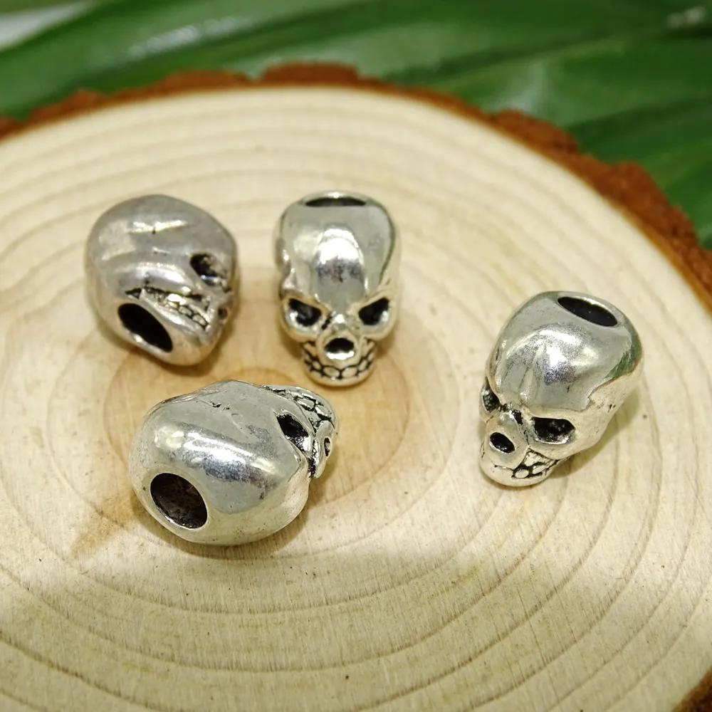 Antique Silver Charms Skull Beads Metal Alloy beads Findings Wholesales