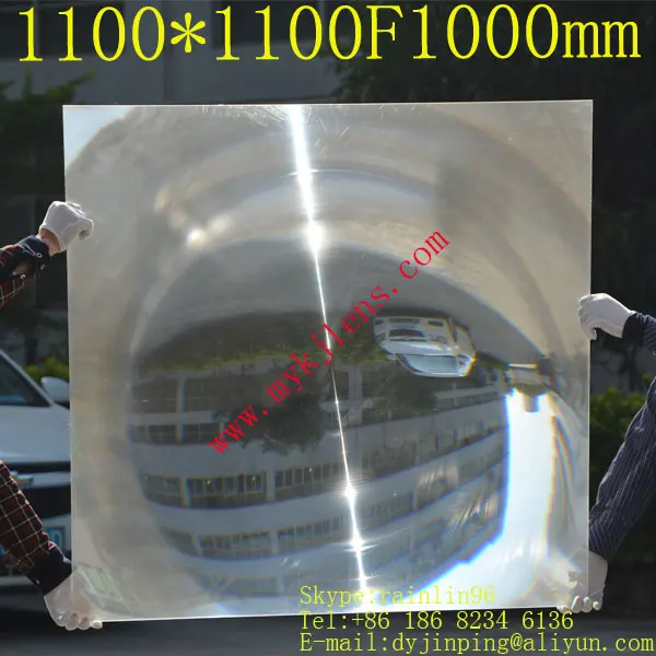 free shhipping 1100*1100mmF1000mm fresnel lens for solar energy,super big lens,solar collecting lens