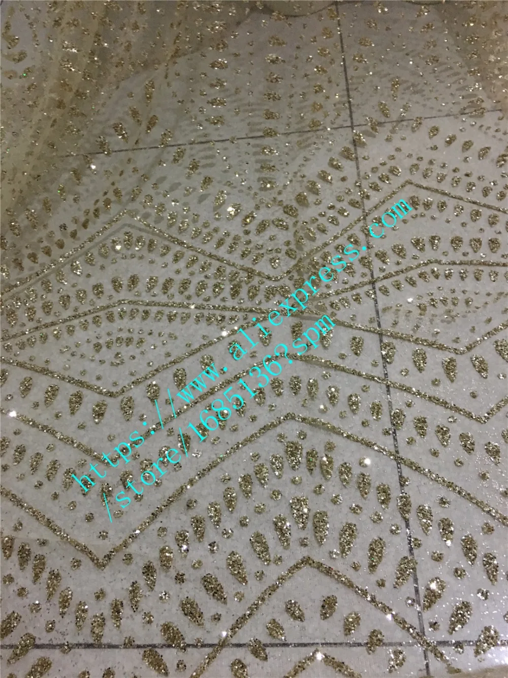 

5yards glued glitter sequins lace african lace fabric 2018 latest glued glitter materials high quality for party/stage dress