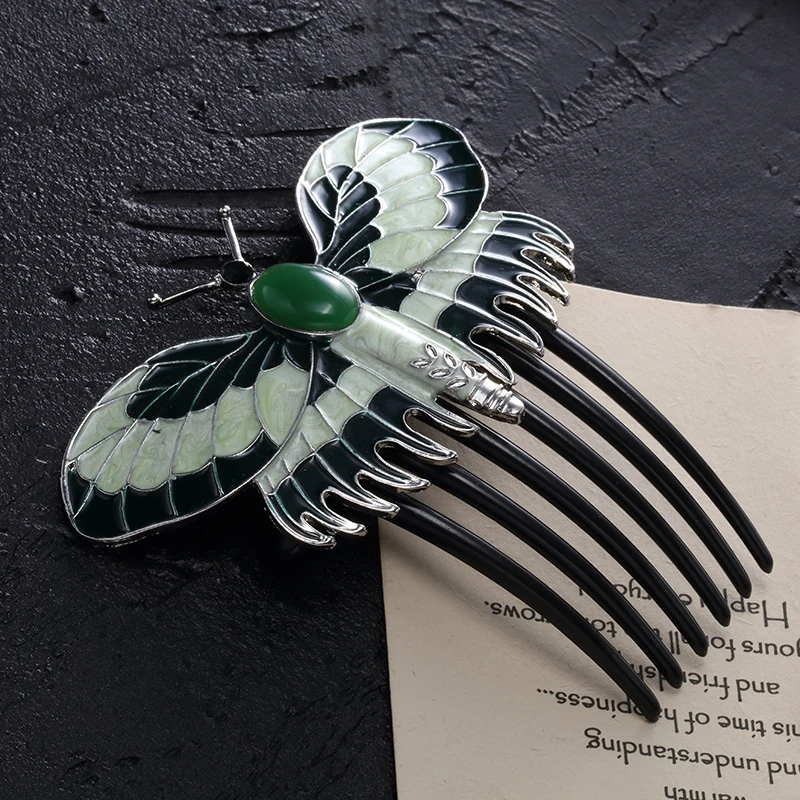 Fashion Movie Charm Titanic Heroine Rose Cosplay Hairpin Butterfly Comb Hair Accessory Prop For Women image 5