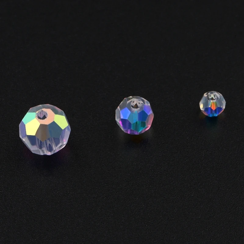 AAA Quality 4/6/8mm Faceted Rondelle Austria Crystal Beads Glass Football Beads Loose Spacer Beads for Bracelet Necklace Making