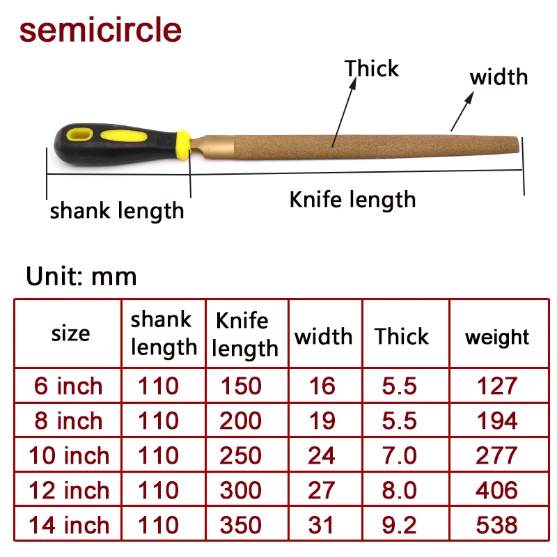 6'' to 14'' Braze Diamond Files Rasp Flat/Semi-circular Metal File For Superhard Object Grinding Woodworking Carving Hand Tools