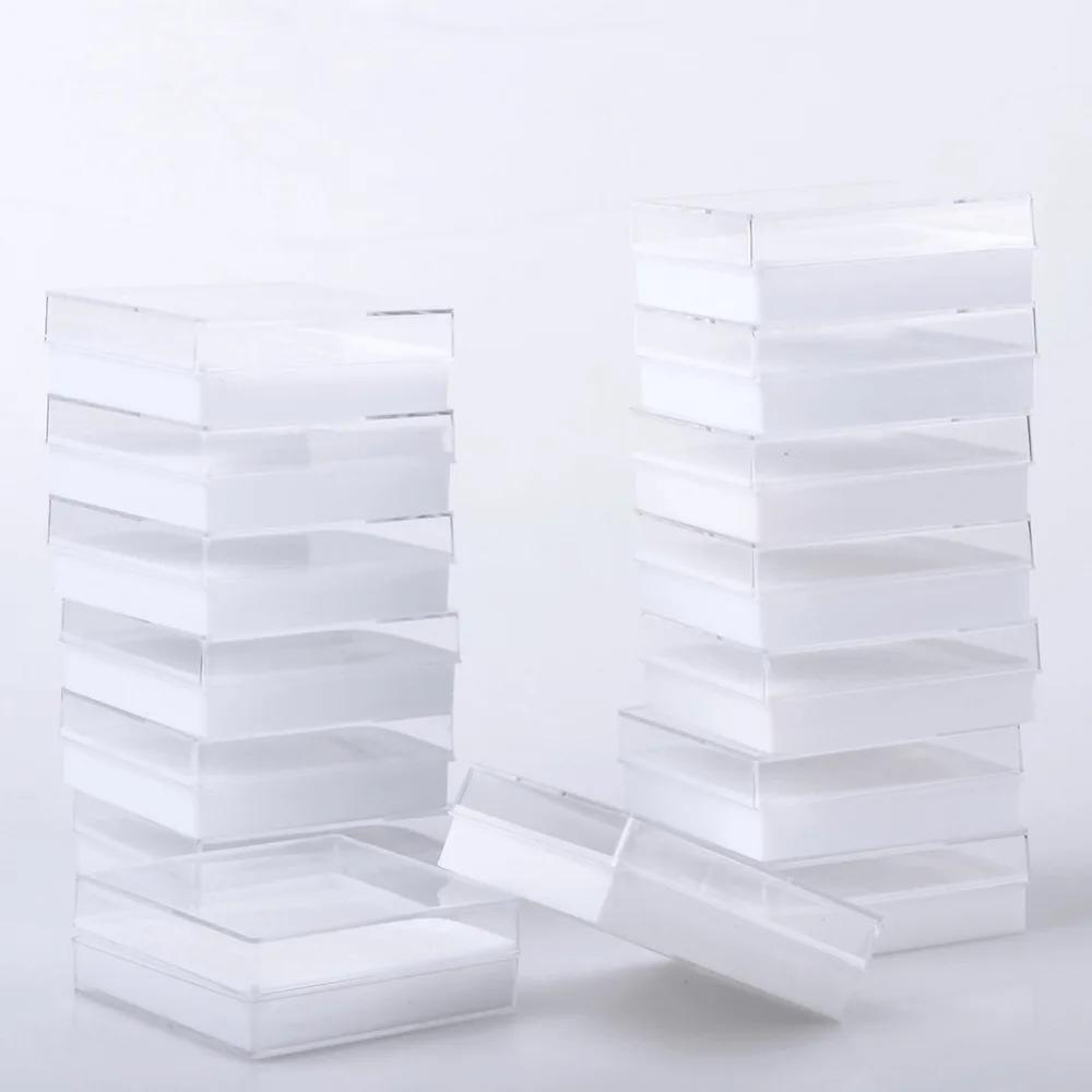 5pcs/Lot Transparent Acrylic/Plastic Earrings Box For Display Jewelry Bracelet Ring Packing Carrying Cases Gift Boxes 6*6*2cm