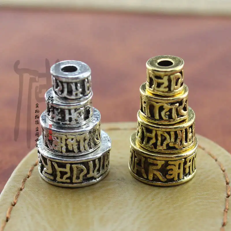 NBB500 Tibetan Mantras Metal Spacers Beads OM MANI PAD ME HUM 10 beads lot 6mm 7mm 9mm 10mm