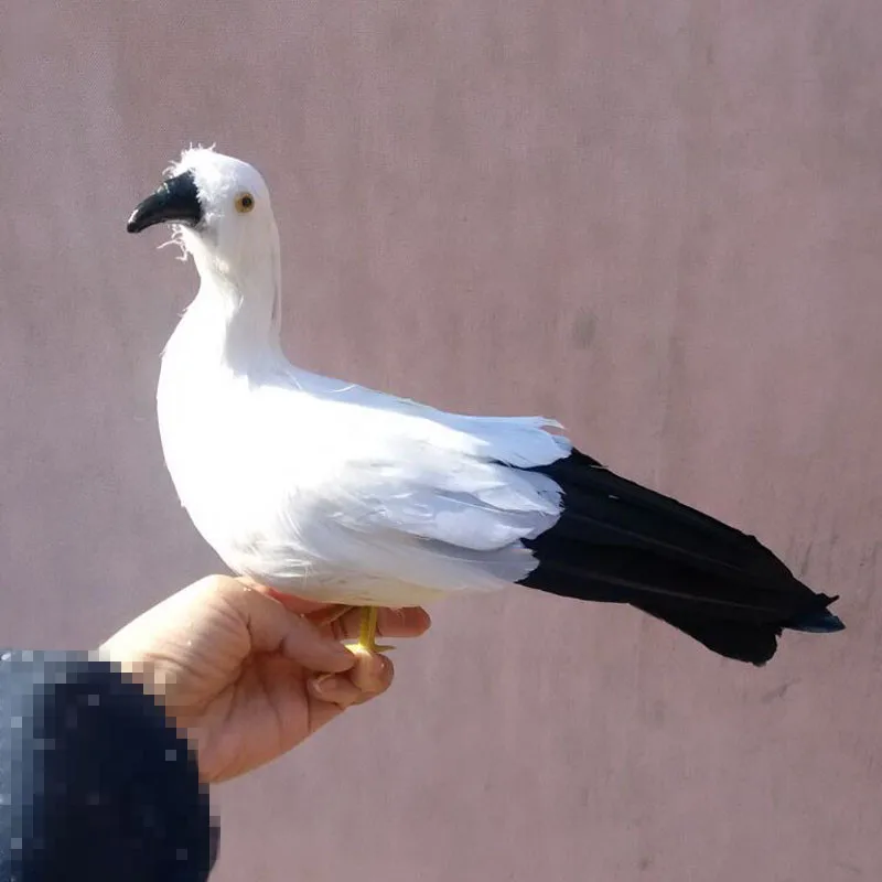 

new simulation white&black Seagull toy feather standing seagull bird model about 30x20cm