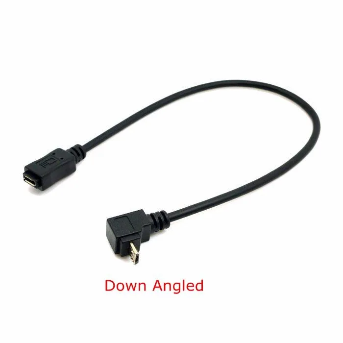 Atas ke Bawah 90 Derajat Lekukan Micro USB 2.0 Pria Wanita Extension Cable Penuh MicroUSB 5Pin Terhubung Ekstensi