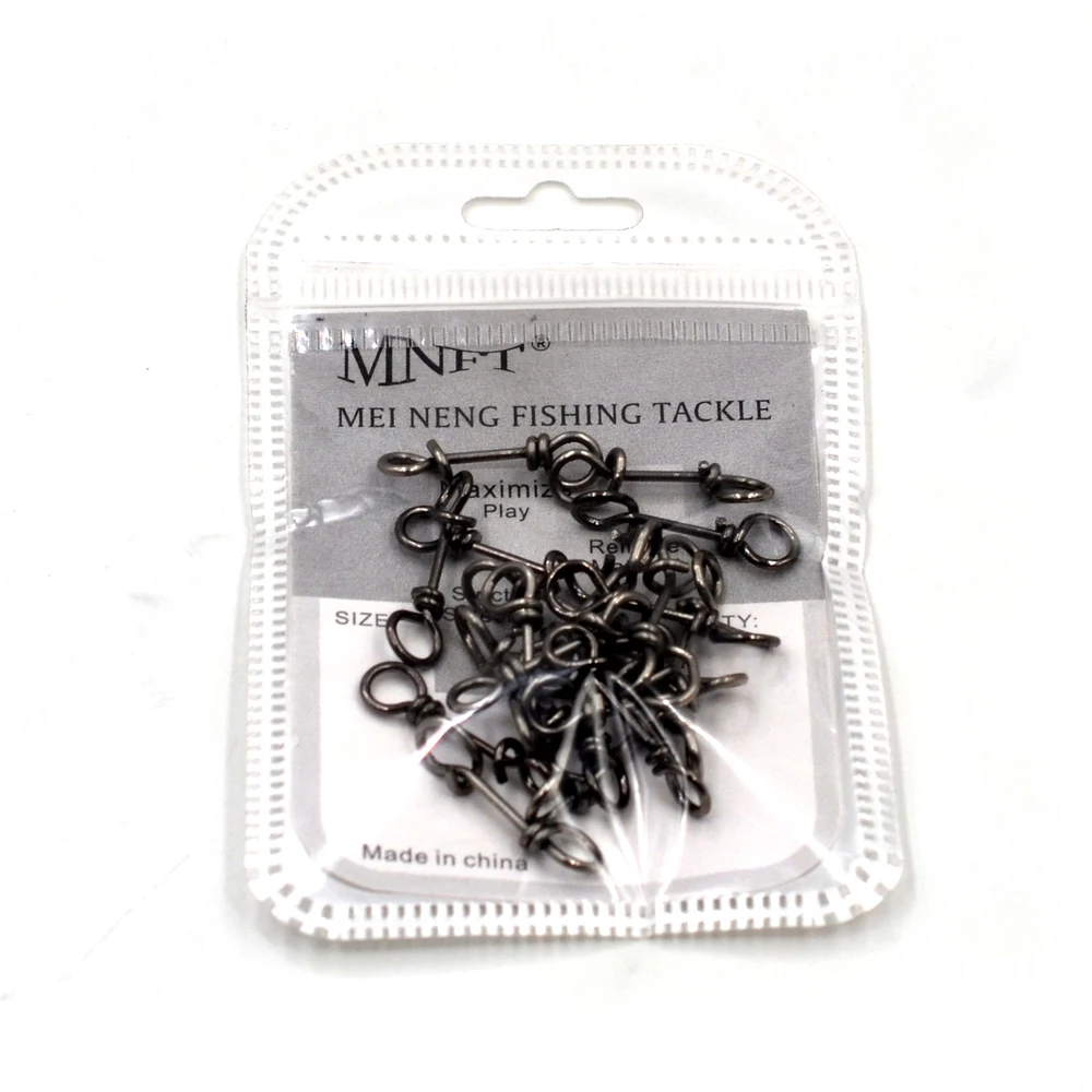 MNFT 30Pcs Stainless steel Fishing Fastach Clips Fishing Swivels Snaps Swivel Rolling Snap Quick Connection Accessory