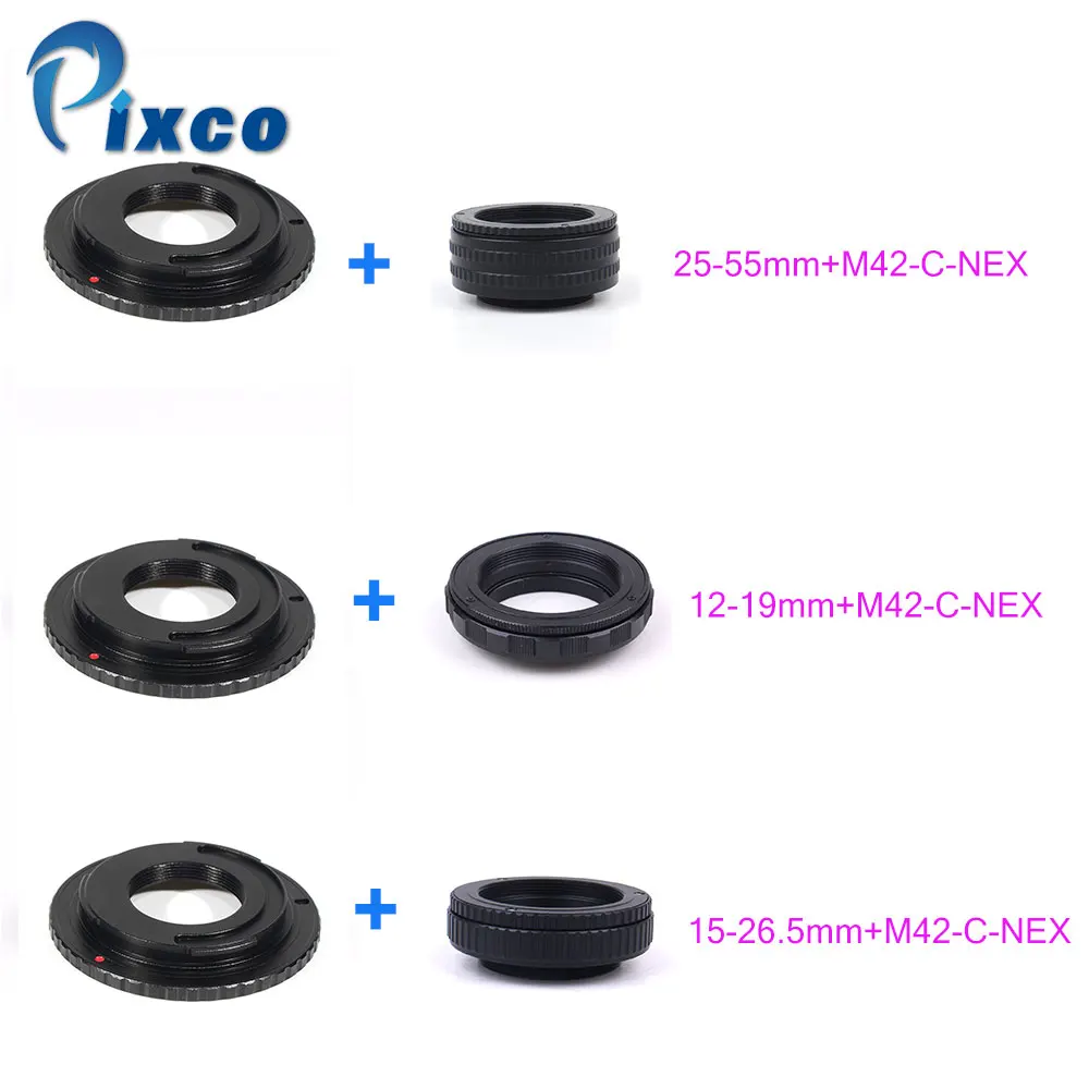 

M42 Lens Adjustable Focusing Helicoid Macro Tube Adapter 13-22mm/35-90mm/17-31mm + Lens Adapte M42 /C Mount Lens to NEX camera