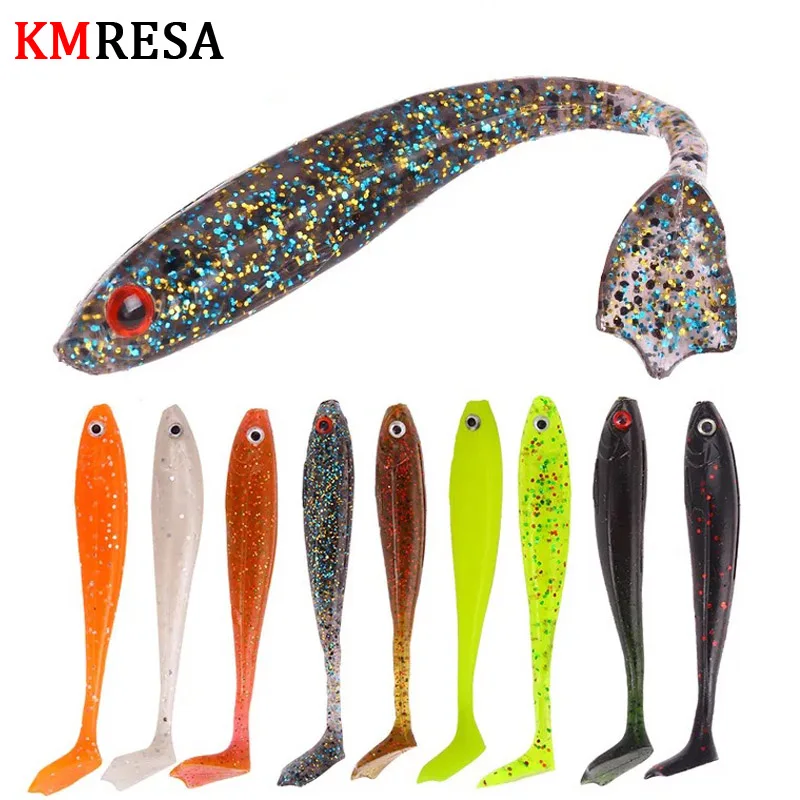 fishing lure soft bait 3 pieces 8.4cm 5g soft worm silicone bait Swimbait Bass Shad Wobbler minnow Fishing Tackle