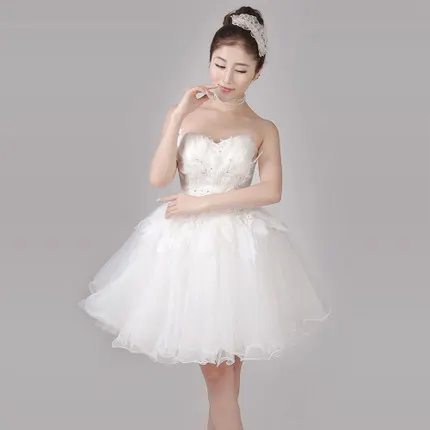 short tutu white feather decoration stage performance short ball gown lovely short dress/can customs size