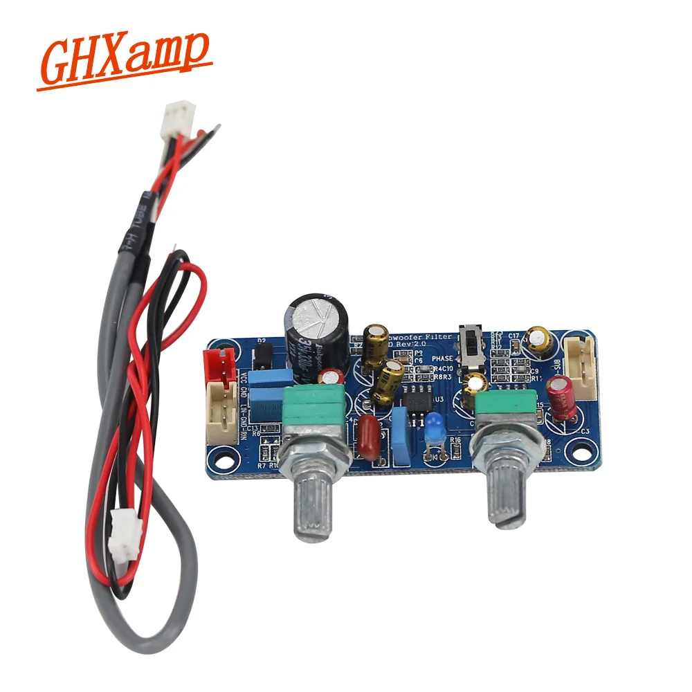 GHXAMP Single Supply DC9-32V Low-Pass Filter Board Subwoofer Preamplifier With Amplification and Phase adjustment 1PC