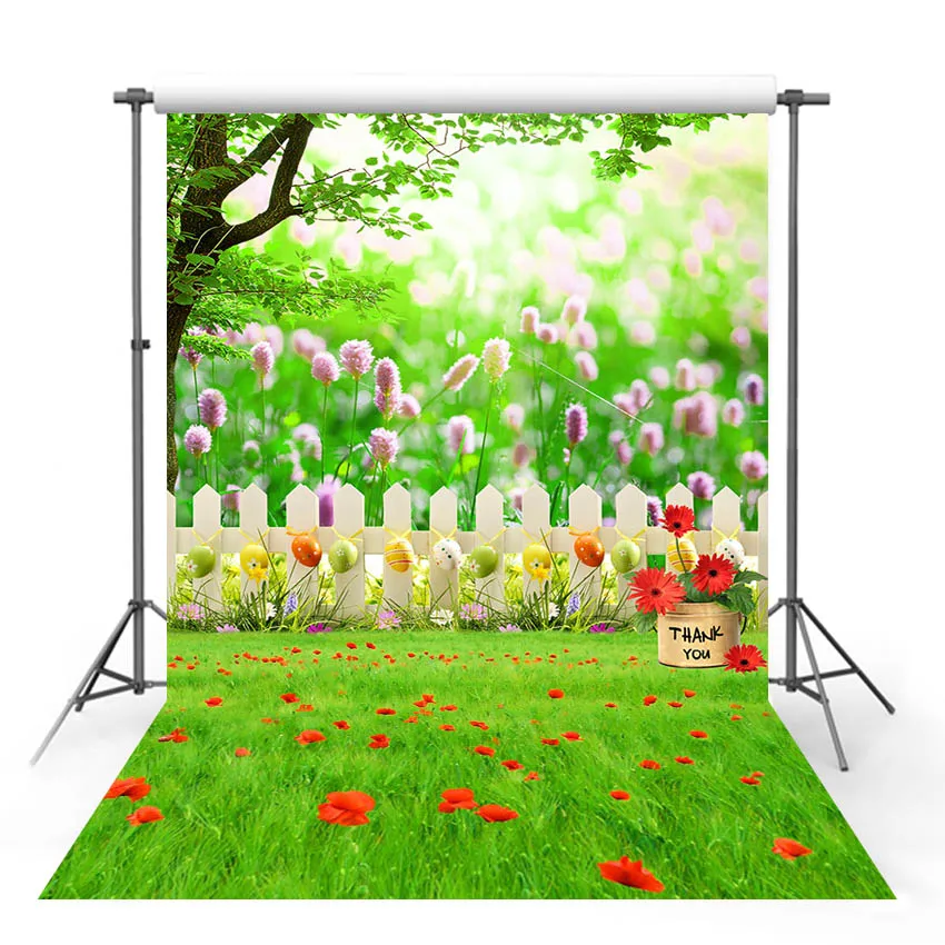 

spring fence photography backdrop grass green garden nature background photocall photo shoot prop photobooth printed