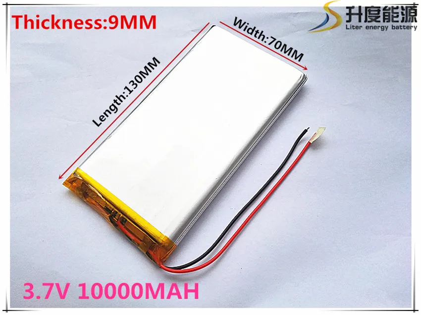 Polymer battery 10000 mah 3.7V 9070130 smart home MP3 speakers Li-ion battery for dvr,GPS,mp3,mp4,cell phone,speak