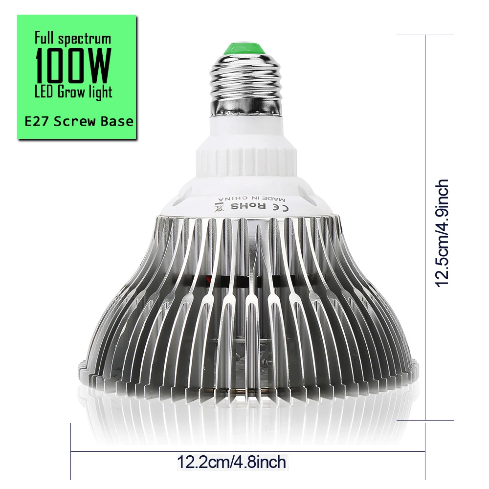 Lámpara de foco LED E27 lámpara LED para crecimiento de plantas AC85-265V espectro completo lámpara LED para plantas de plántulas de flores hidropónicas de interior