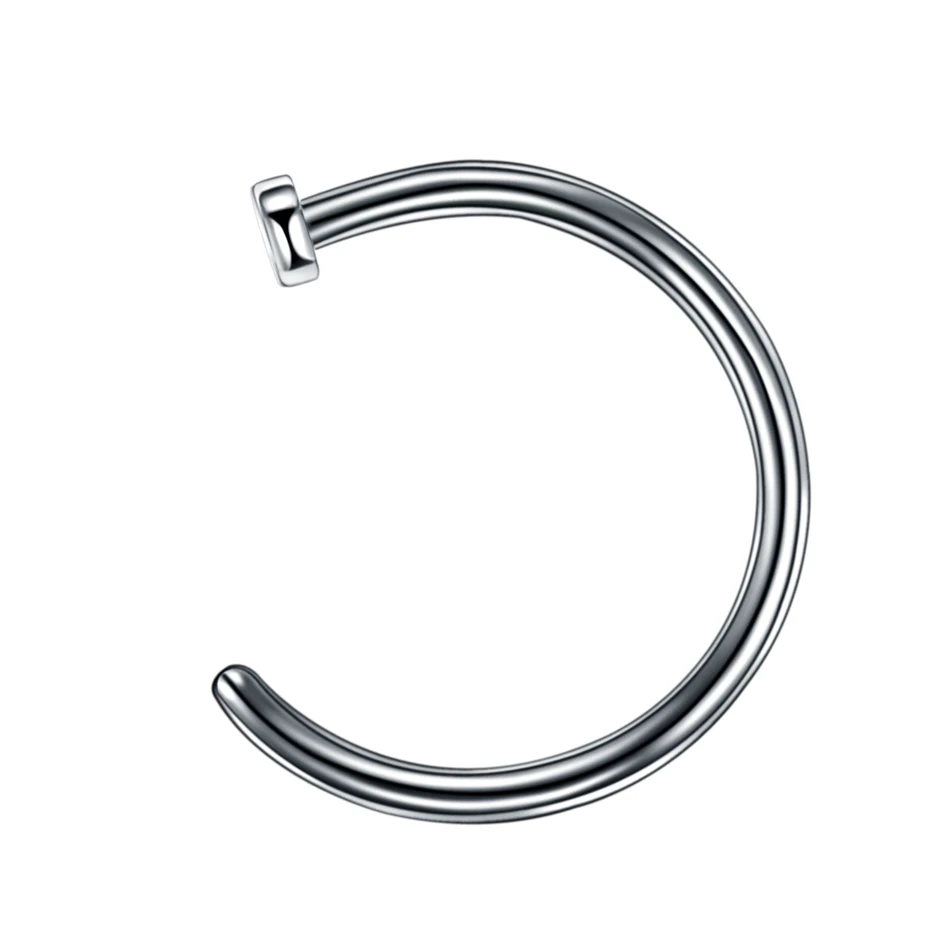 1Pc Titanium Fashion Circular Bead Rings Horseshoe Eyebrow Tongue Nose Hoop Piercing Labret Stud Ring Ear Piercing Body Jewelry