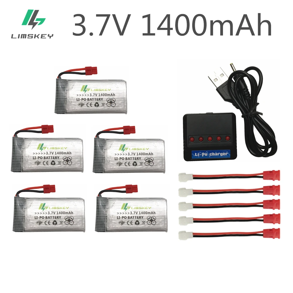 วินาทีรุ่น Limskey 1400mAh 3.7 V แบตเตอรี่ Lipo สำหรับ SYMA X5SC X5SW X5HW X5HC X5UW แบตเตอรี่ RC drone 3.7 V 1400mAh