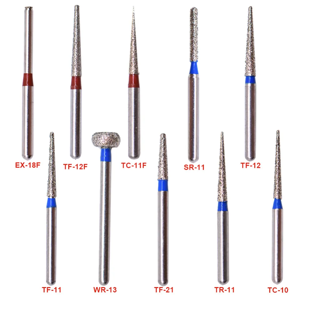 

100 pcs/Bag 1.6mm Dental High Speed Burs High Speed Handpiece Turbine Diamond Burs Diamond Polishing Tooth Preparation bur