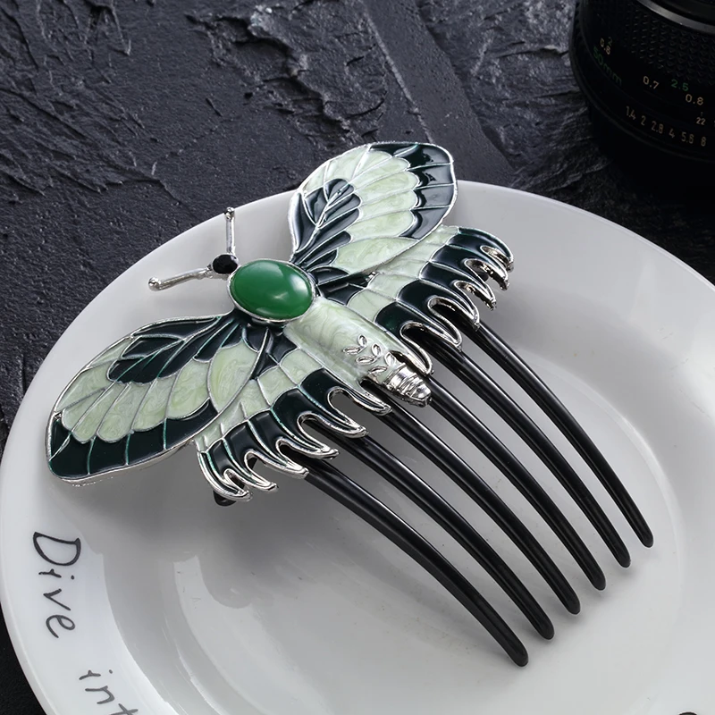 Fashion Movie Charm Titanic Heroine Rose Cosplay Hairpin Butterfly Comb Hair Accessory Prop For Women image 6