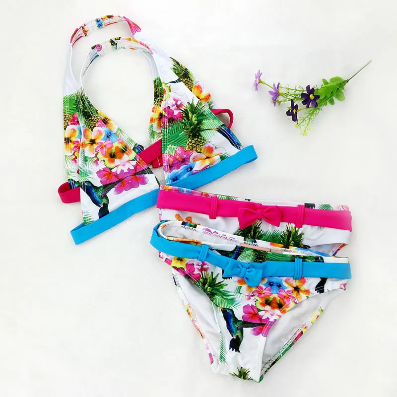 

Girls Two Pieces Bikini Swim Wear Summer Kids Baby Girls Swimwear Children Beach Cute Bathing Suit Biquini Infantil Menina