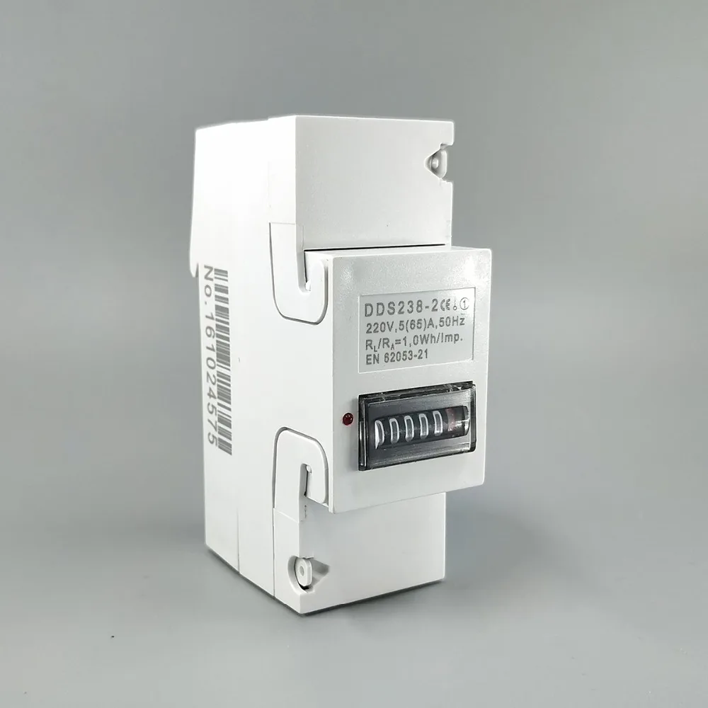 5(65)A 230V 50HZ Single phase Din rail KWH Watt hour din-rail energy meter step motor impulse register dispaly