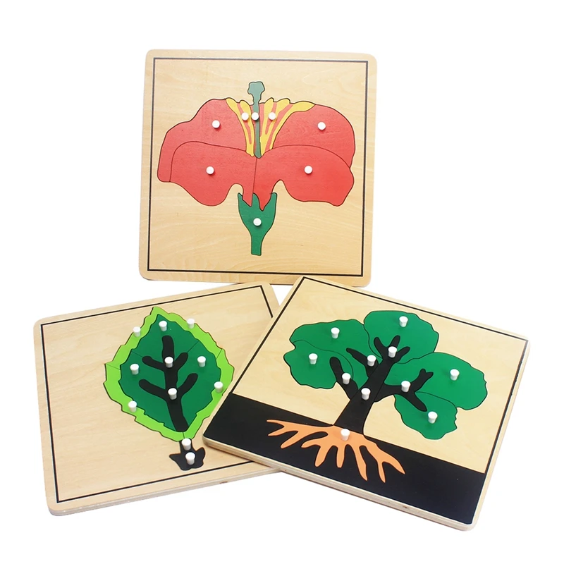 Matériaux Montessori pour bébé, puzzle en bois, jouets éducatifs, panneau de croissance des plantes, jouet en bois, apprentissage Tangram/puzzle pour tout-petits d'âge préscolaire