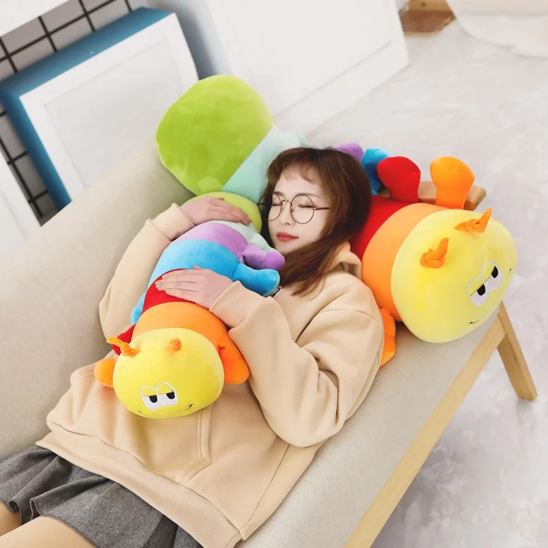 1 Piece 40/58/85CM Colorful Caterpillars Millennium Bug Doll Plush Toys Baby Kids Large Caterpillar Hold Pillow Doll