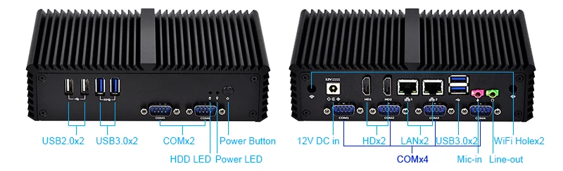 Imagem -04 - Qotom Mini pc i3 i5 i7 Aes-ni com Gigabit Ethernet Lan com Fanless Computador Q300p