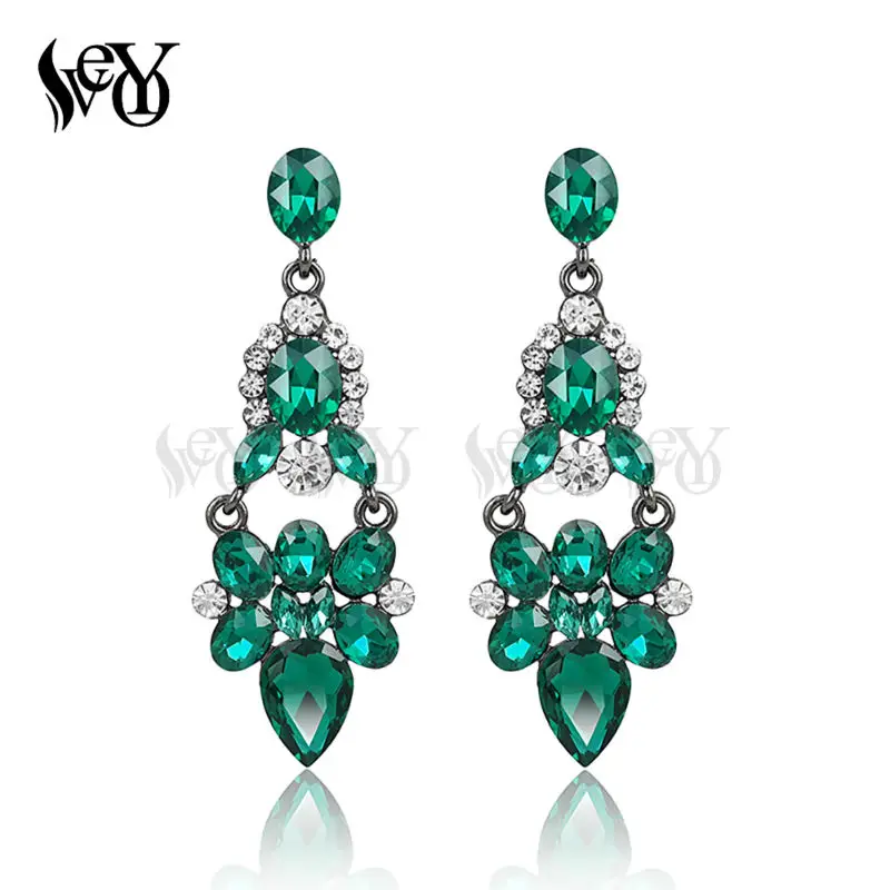 VEYO Full of Crystal Drop Earrings For Women Vintage brincos Pendientes Zinc Alloy Lead free nickel free