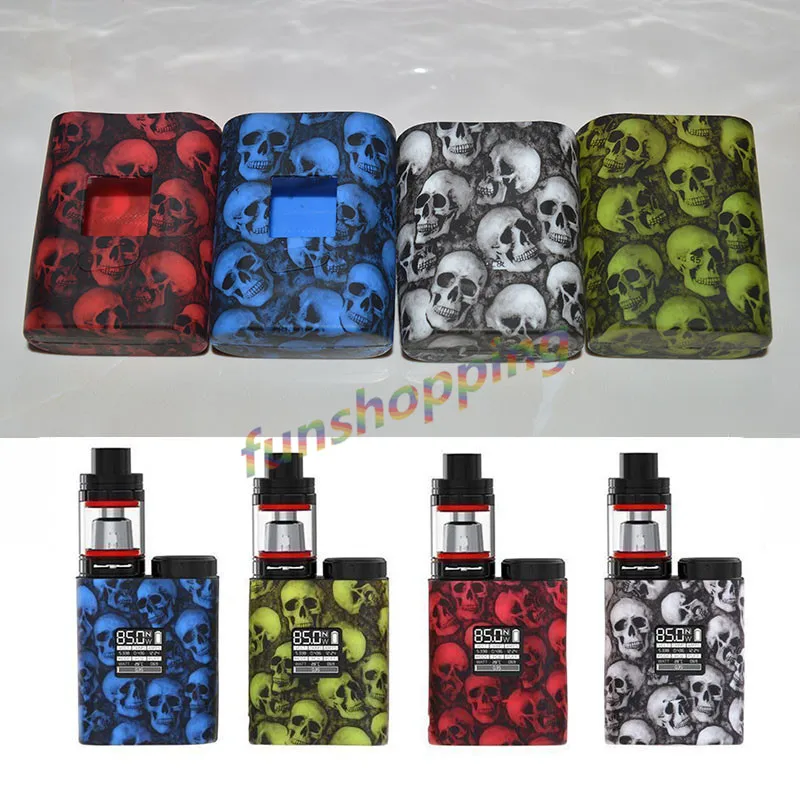 10pcs Colors random AL85 Skull Head Protective silicone case skin cover sleeve For SMOK Alien 85W Box Mod Alien Mini Alien Baby