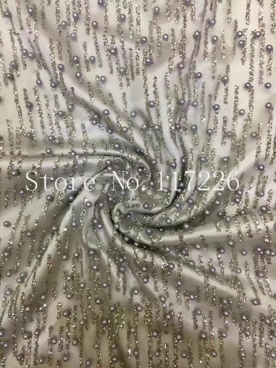 

Silver color beaded Hand print glued glitter mesh tulle african lace fabric JRB-128823 for wedding dress 3 colors