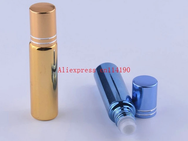 Hot bán 500 cái/lốc 10 ML Lăn Bóng Chai Các Loại Tinh Dầu mạ Chai Nước Hoa Thủy Tinh