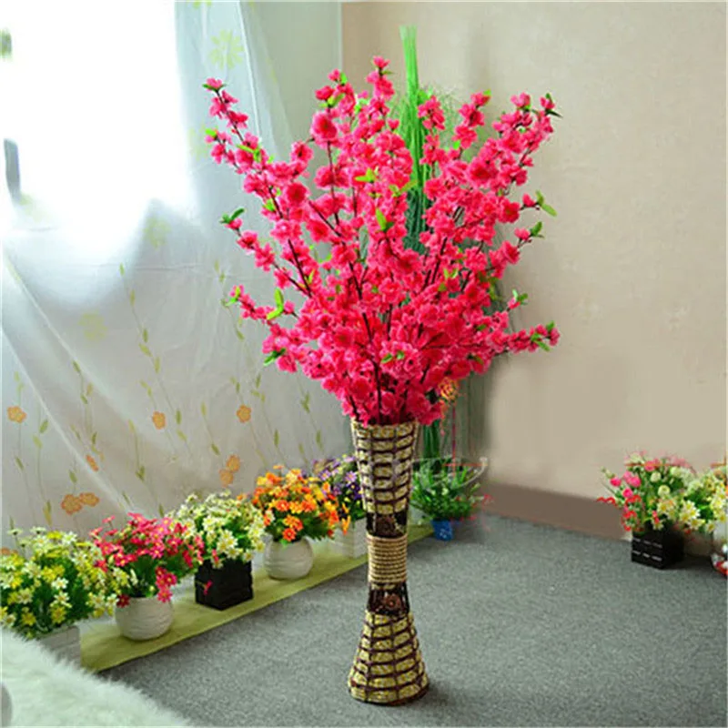 1pcs 65cm Artificial Flowers Peach Blossom Simulation Flower For Wedding Decoration Home Decor Fake Flower Plant Wholesale