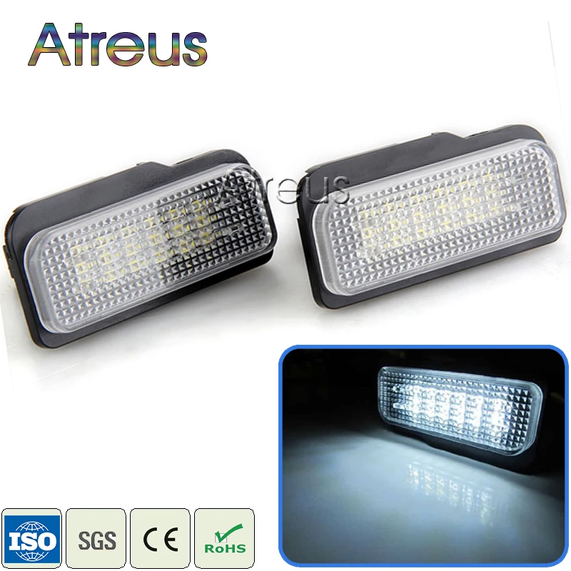 Atreus Car LED License Plate Lights For Mercedes W211 W203 5D W219 R171 Benz AMG Accessories White SMD Number Plate lamp 12V