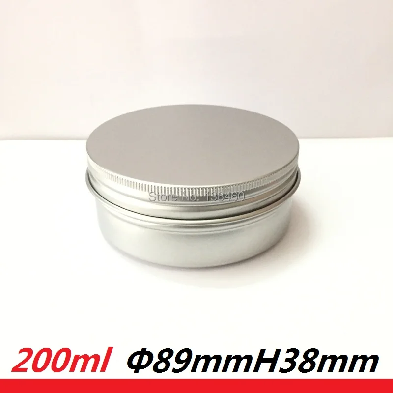 

200ml Metal Aluminum Tin 200g Cosmetic Can Empty Oil Wax Container Silver Matt Box Pomade Beauty Cream Pot Jar