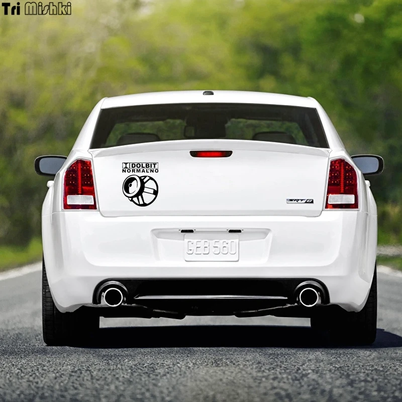 Tri Mishki Hzx187# 18.5*15cm Car Sticker Dolbit Normal'no Auto Funny Music Car Stickers Speaker Vinyl Decals Motorcycle