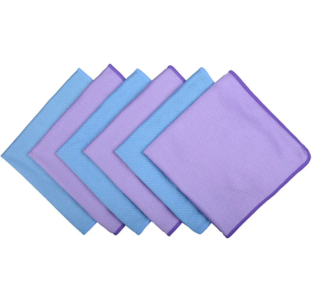 SINLAND Microfiber Polishing Cleaning Towel Glass Stainless Steel Cleaning Cloths Window Windshield Cloths 30cmx40cm 6 Pack