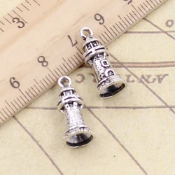 20pcs Charms Castle Lighthouse 20x9mm Tibetan Silver Color Pendants Antique Jewelry Making DIY Handmade Craft