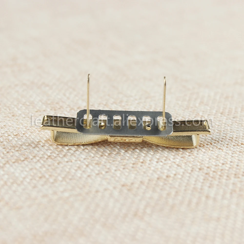 1 Stück Metall-Schleifenverschluss, süße Schleifen-Schnalle, Conchos-Schnallen, Taschen-, Hut-Dekor, Hardware, DIY-Lederhandwerkszubehör, Goldfarben, 47 mm (1-7/8") – Detail 6