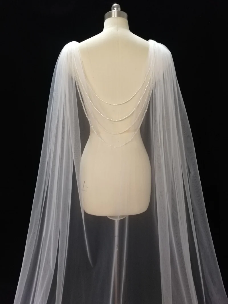Wedding cape - Bridal cape veil - wedding bolero- Back Necklace, Wedding Cape Veil, Modern Veil, Bridal Back Necklace