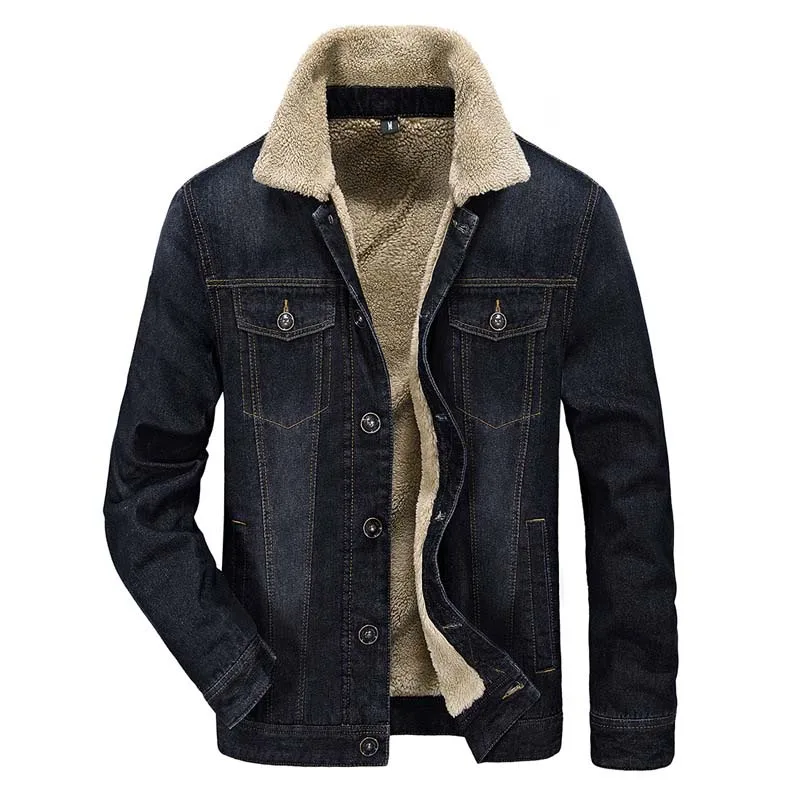 Neue Marke Kleidung Männer der Winter Jacke Dicken Cowboy Fleece Denim Jeans Jacken Männlichen Baumwolle Warme Parka Mäntel