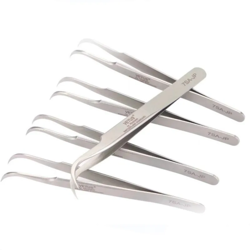 1PCS Vetus JP series Best eyelash Tweezers Stainless Steel Eyebrow Tweezer Anti-static Makeup Lashes Tools
