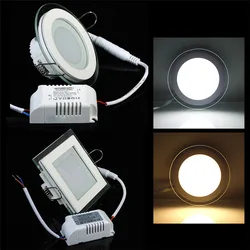 2022 New Arrival 24W Glass LED Panel Light 6W 12W 18W Recessed LED Downlight Bedroom Light Bathroom Light 110V 220V With Driver