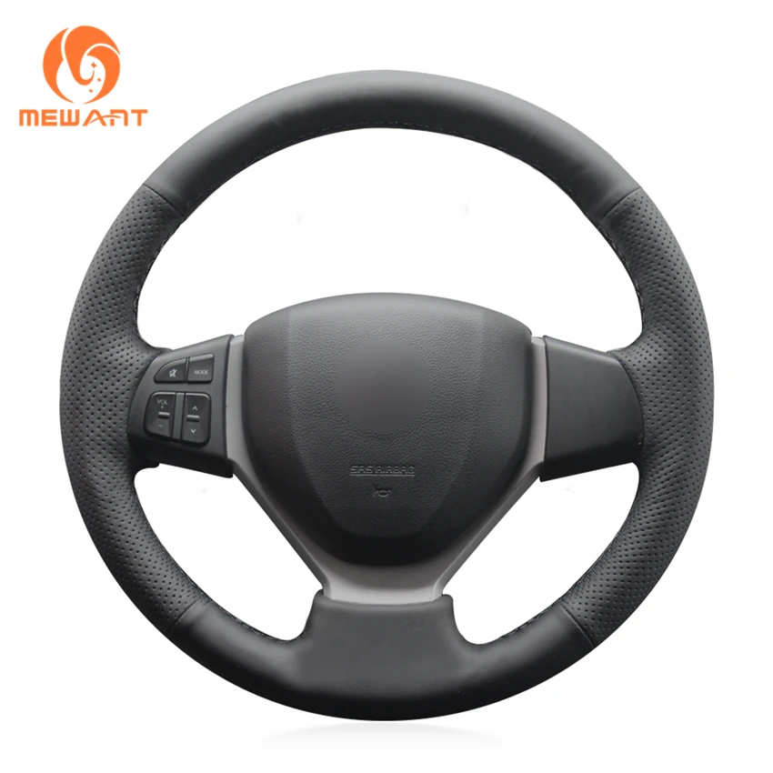 MEWANT Black Artificial Leather Car Steering Wheel Cover for Suzuki Swift 2011-2017 Vitara Celerio 2015 2016-2019 SX4 S-CROSS