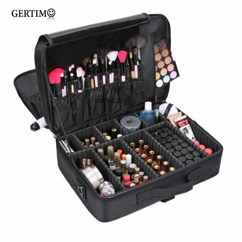 

Women Professional Large Capacity Make Up Cosmetic Box Case Organizer Bags Cosmetics Storage Multilayer Suitcase Travel Kits