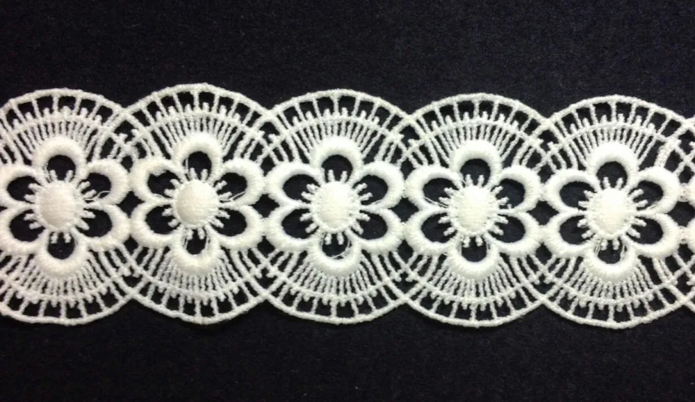 4.5cm milk fibre embroidery lace trim,high quality Eco-friendly soft touch flower lace trimming,XERY-XM050522