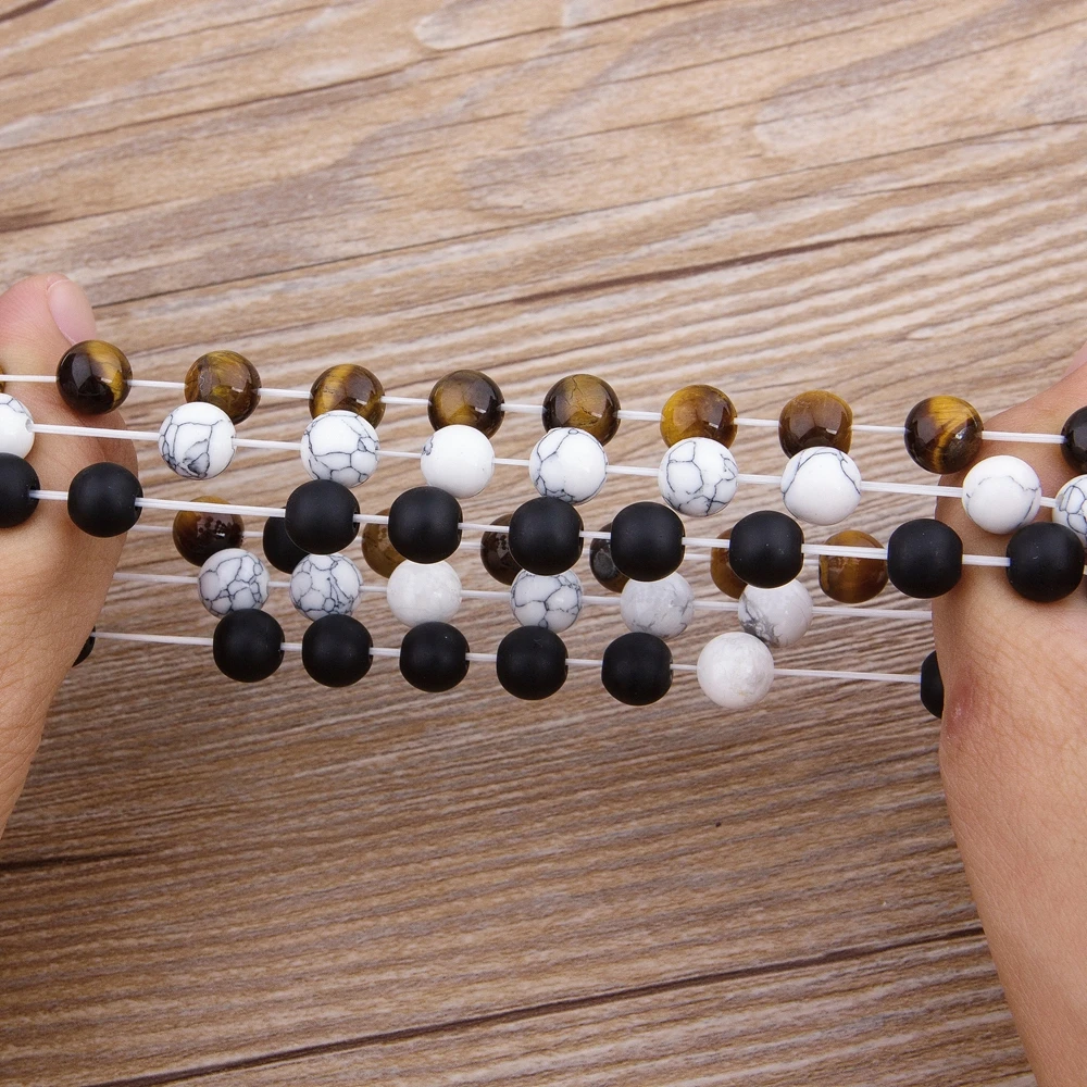 XQNI New Accessories Combination Jewelry Yin Yang Beaded Bracelets For Men Women Colorful Bracelets For Birthday Fashion Gift