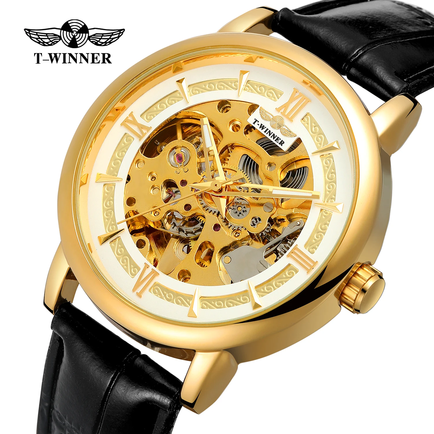 2019 Winner Top Brand Transparent 3d Gear Movement Mens Business Luxury Desing Mechanical Automatic Wrist Watches Skeleton Clock